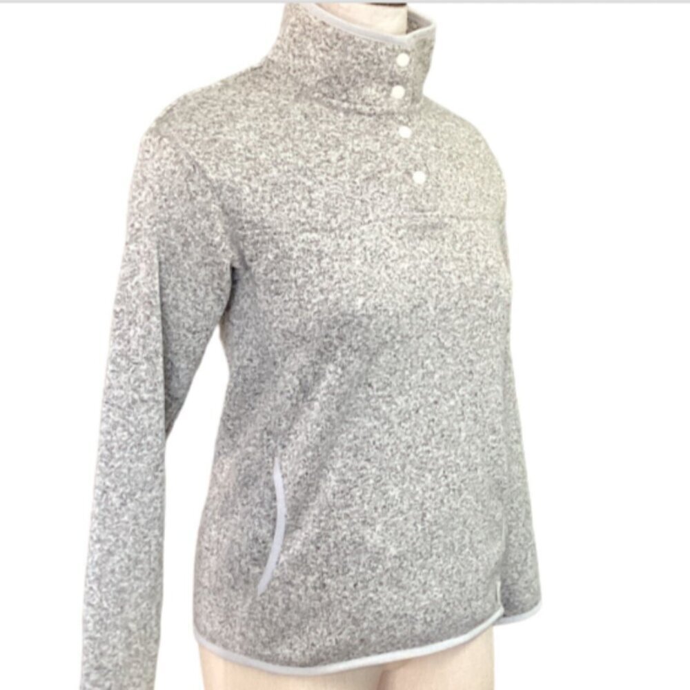 Eddie Bauer Radiator Fleece Snap Neck Sweater S Gray 130Q - Picture 2 of 7